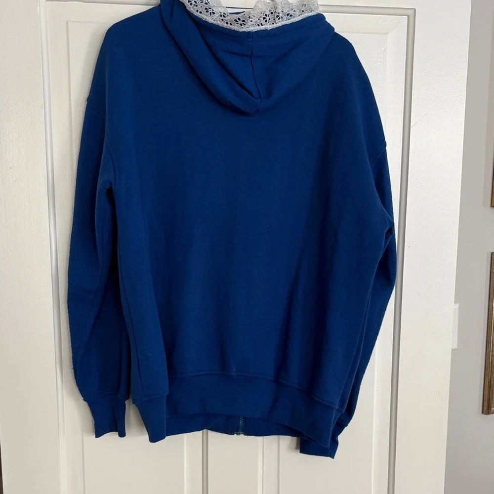 Coleman Blue Hoodie with Floral Embroidery‎ Craft Day Mayham